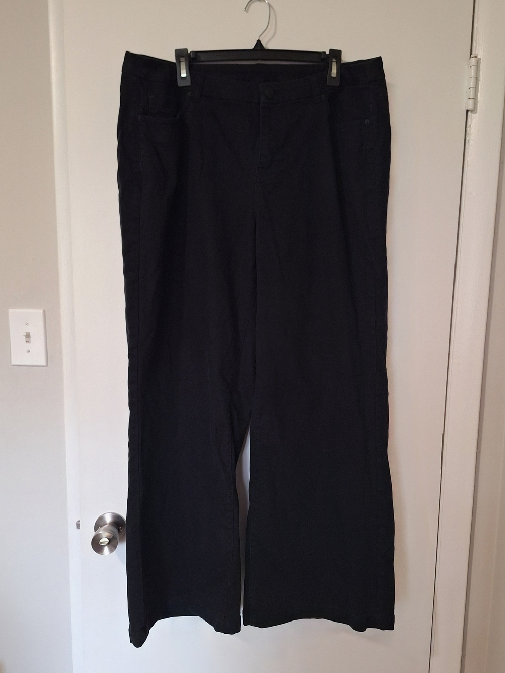 Lane Bryant Black Wide-Leg High-Rise Denim Jeans